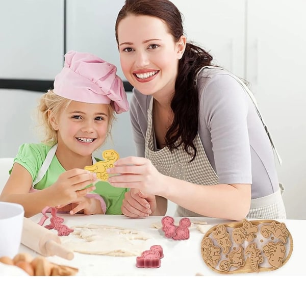 8 stk/sett Cookie Cutters Trykkbar kjeksform Stempel DIY Baking