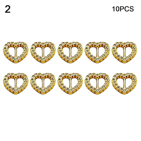 10 stk. Ultra-liten Spenne Hjerte Diamant 2 2 2