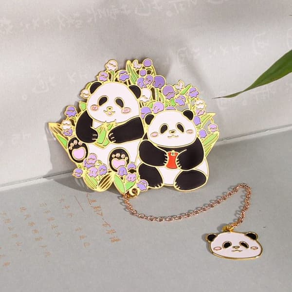 Bokmärke i metall, Panda, STIL 2 STIL 2 Style 2