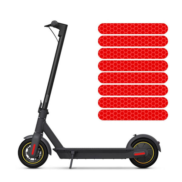 8 STK Reflekterende Stickers Hjelm Stickers RØDE red