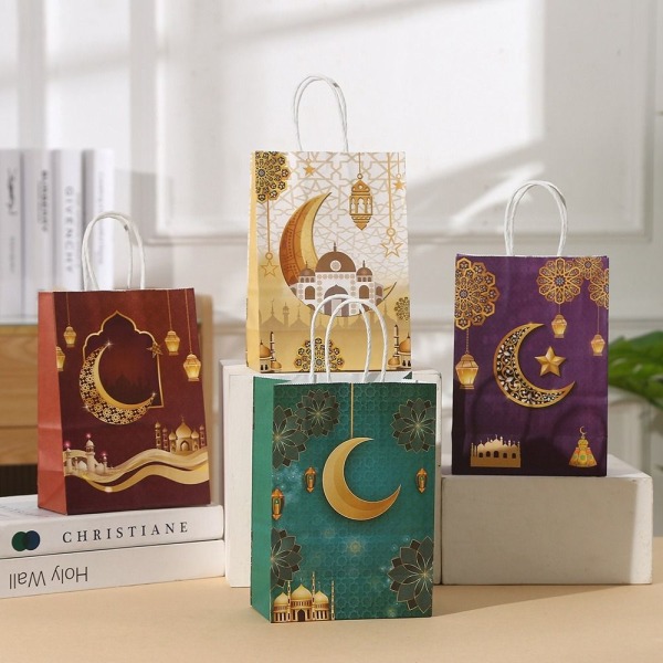 6 st Eid Mubarak presentpåse Candy Cookie Bag STIL 9 STIL 9 Style 9