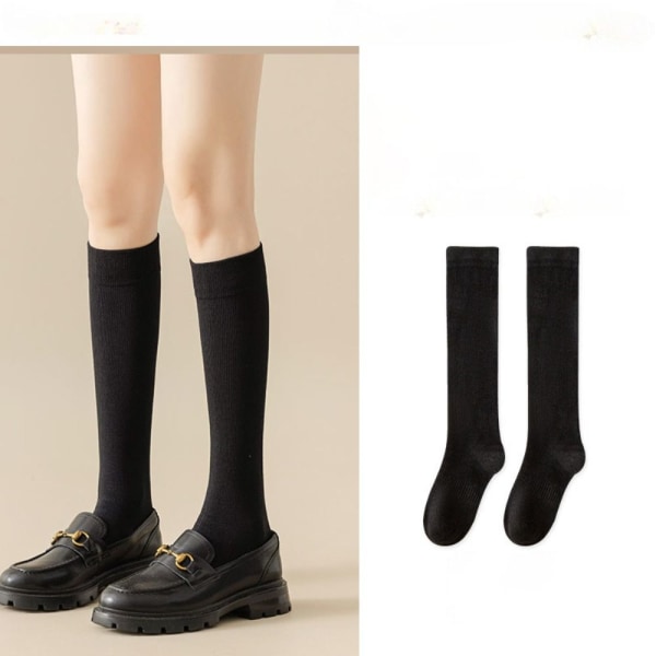 Naisten pitkät sukat sukat MUSTA 32cm 32cm black 32cm-32cm