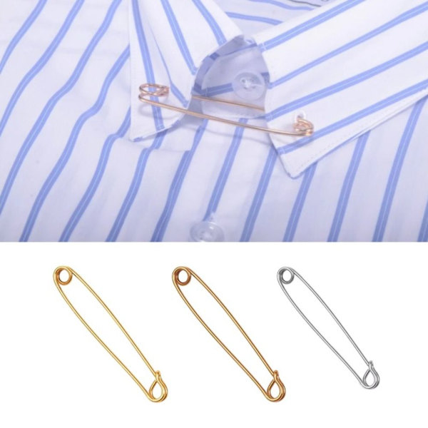 1 stk Skjortekrave Pin Krave Papirclips SØLV silver