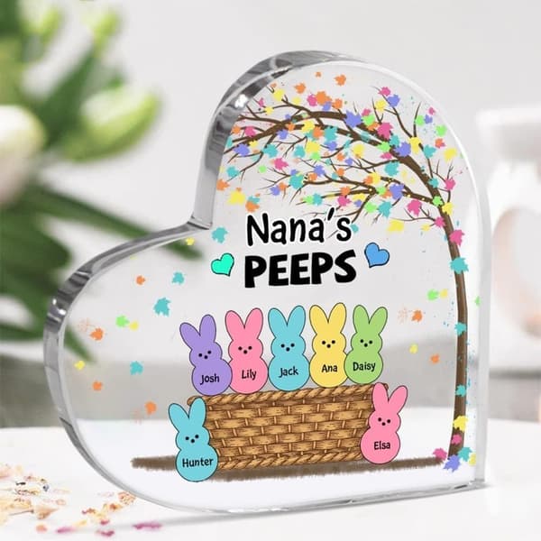 Påskehare Ornament Hjerteformede Ornamenter NANA'S PEEPS-BACK nana's peeps-back