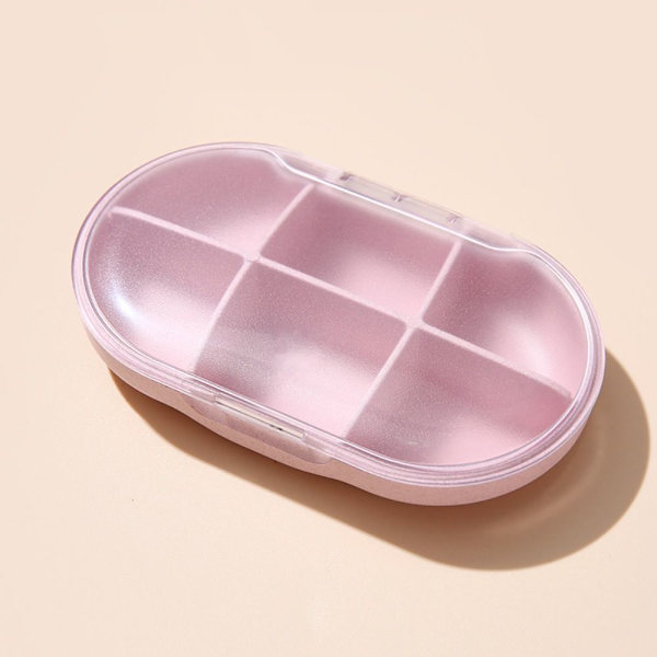 6 Grids PillBox Pills Organizer Case PINK pink