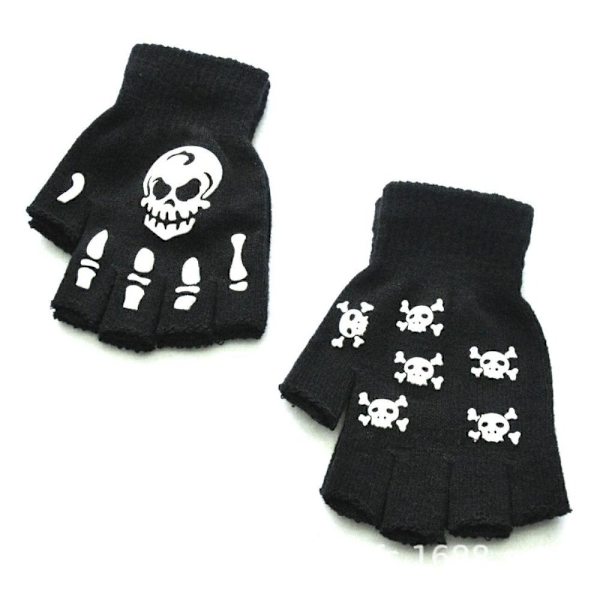 Skeleton Half Finger Gloves Anti-slip handskar A A A
