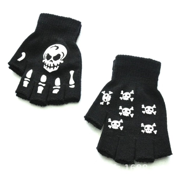Skeleton Half Finger Gloves Anti-slip handskar C C C