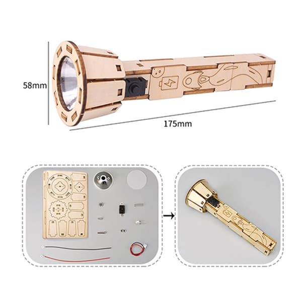 DIY Taskulamppu Sähköinen Taskulamppu Tiedekoe Sarja Flashlight