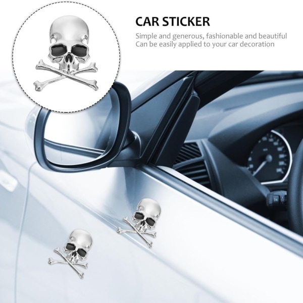 2kpl Skull Crossbone Emblem Tarrat Skull Skeleton Auton tunnus