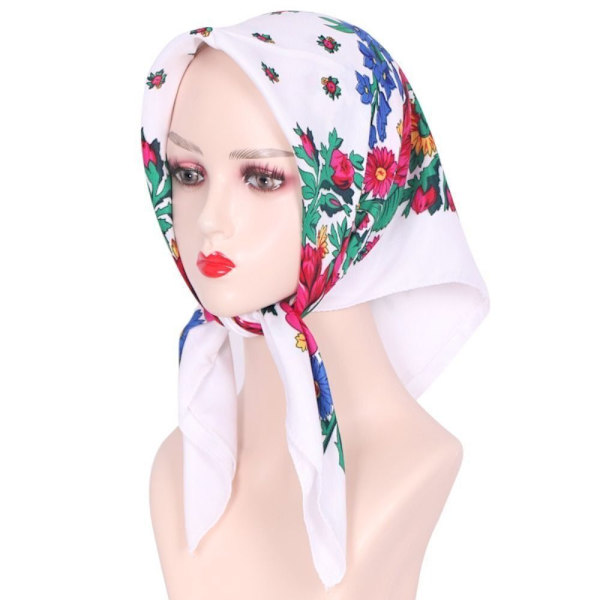 Rose Flower Print Head Scarf Printed Scarf Sjal RÖD Red