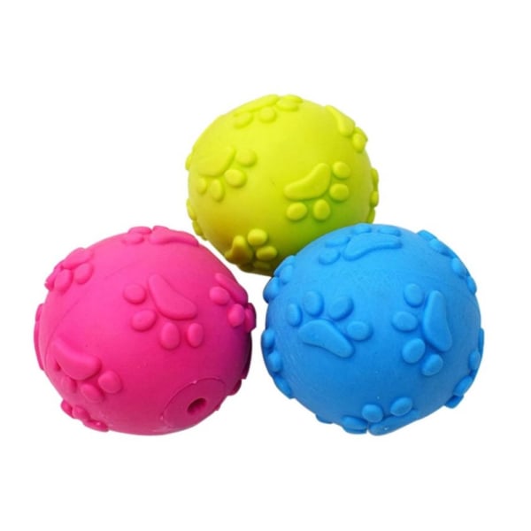 3 st Hundbollar Pipande leksaksbollar Footprint Ball
