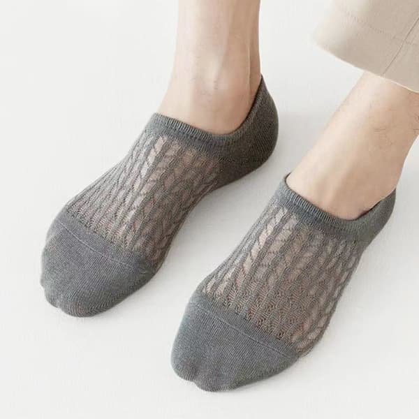 5 par herresokker mesh usynlige sokker HVID white