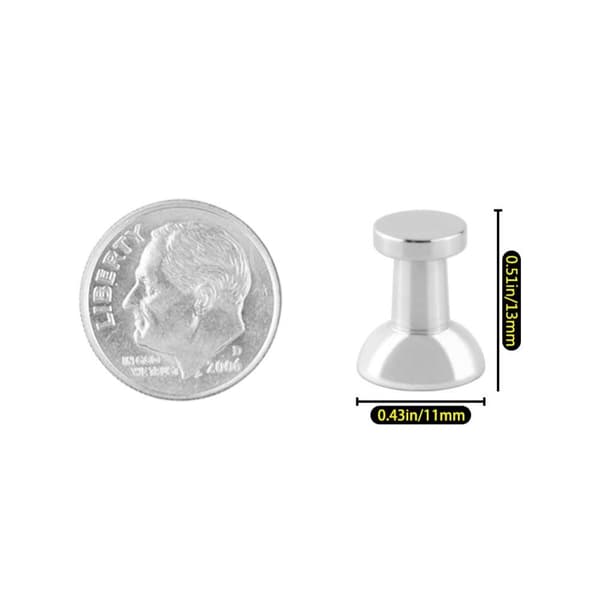 20 st Magnetiska Knappnålar Kylskåpsmagneter Silver