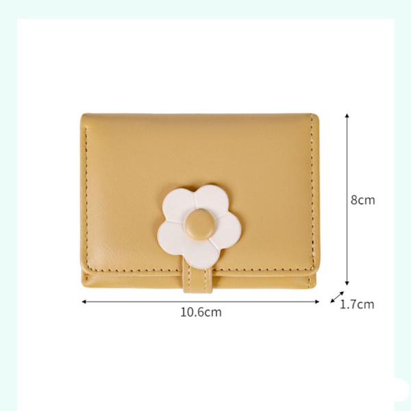 Jenter Liten Lommebok Dame Trefoldet Lommebok GUL yellow