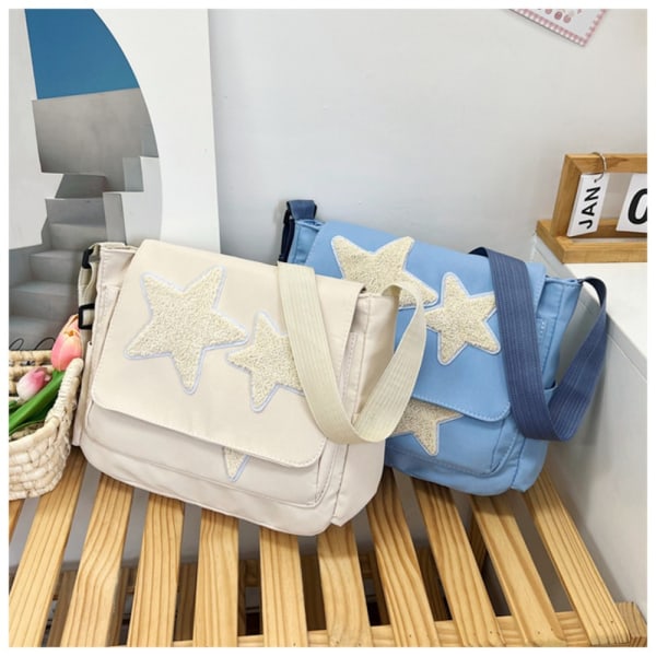 Star Pattern Messenger Bag Casual Skuldertaske SORT Black