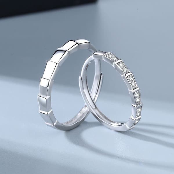 Par Ringe Sølvbelagt Ring SÆT 1 PAR SÆT 1 PAR Set 1 pair