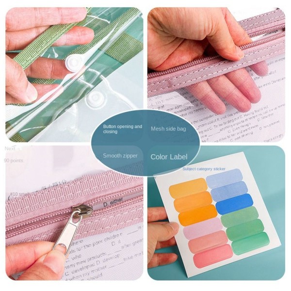 Dokumentoppbevaringspose Gjennomsiktig filpose FARGE 3 FARGE 3 Color 3