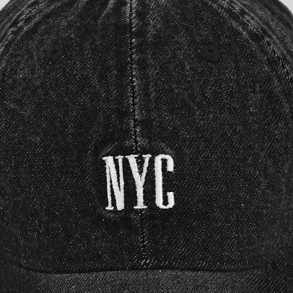 NYC Broderi Baseball Caps Distressed Faded Hats SORT black