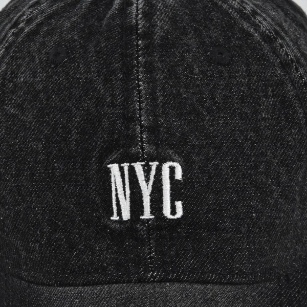 NYC Embroidery Baseball Caps Distressed Haalistuneet Hatut MUSTA black