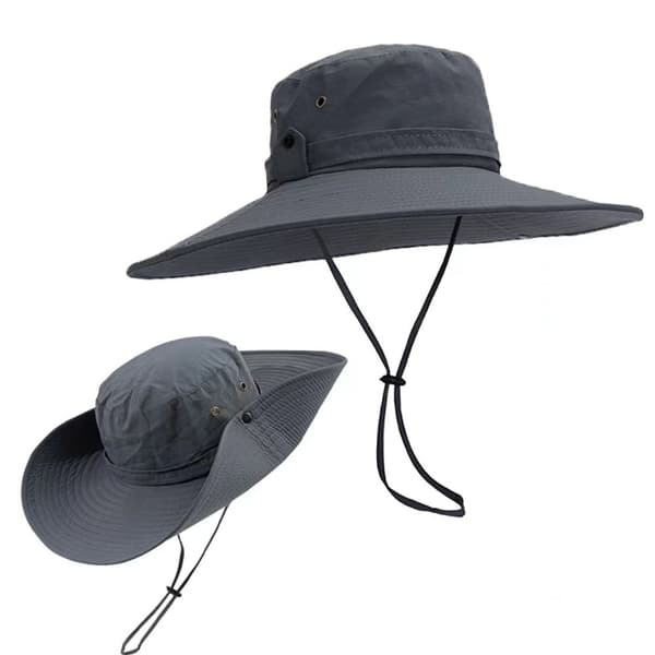 12 cm Brim Bøllehat UV Beskyttelse Solhat GRÅ grey