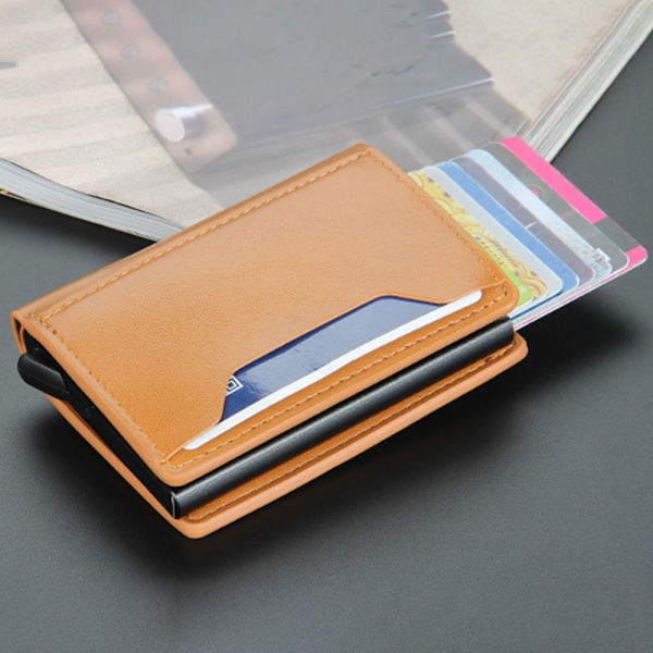 PU-läderplånbok Automatisk Pop Up-plånbok BRUN brown