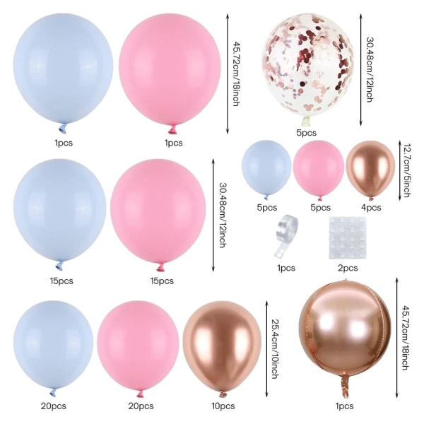 Ballonbuesæt Gender Reveal Balloon Arch Garland