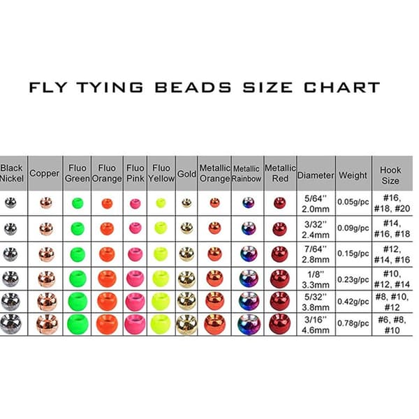 Tungstenperler Fluebindingsmateriale 3.3MM REGNBUE REGNBUE 3.3mmRainbow