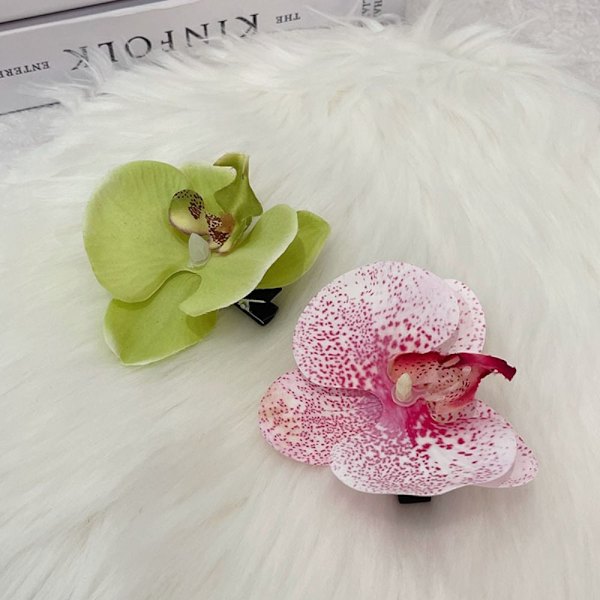 Simulering Sommerfugl Orkide Hårnål Phalaenopsis Blomster Hårnål White