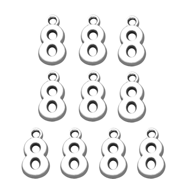 10 st Numbers Pendant Berlocker Arabiska siffror Hängen 8 8 8