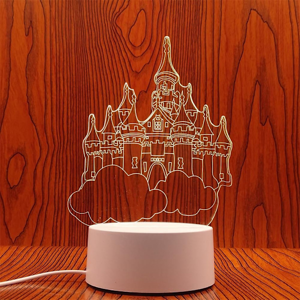 3D Illusion Night Light LED-valokylttilamppu 4 4 4