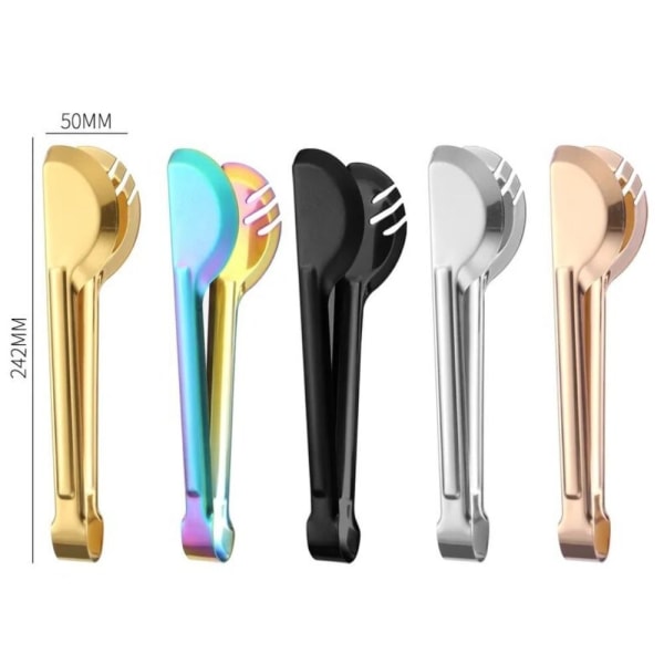 Halvcirkel Food Tong Food Clip SILVER Silver