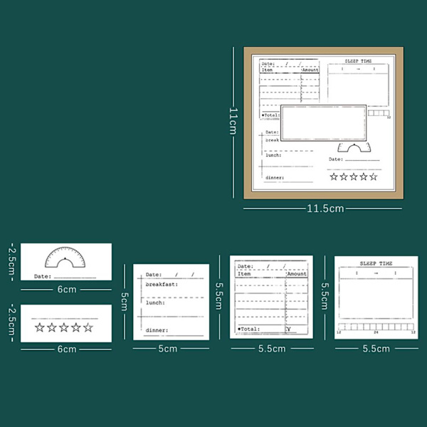 Journalstempler Sett Dagsplan REGISTRERING Record