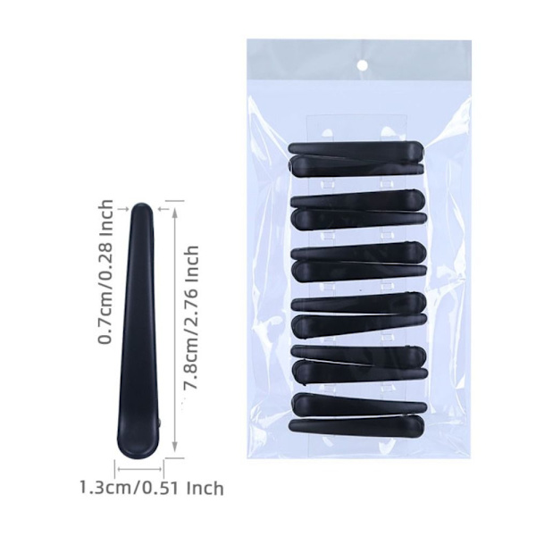 12 kpl Parturi-kampaamon hiusneulat, yksipiikkiset hiusklipsit 12cmbright black