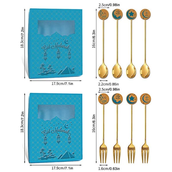 Stjerne Måne Ske Gaffel Sæt Dessertkage Ske SET3 SET3 SET3