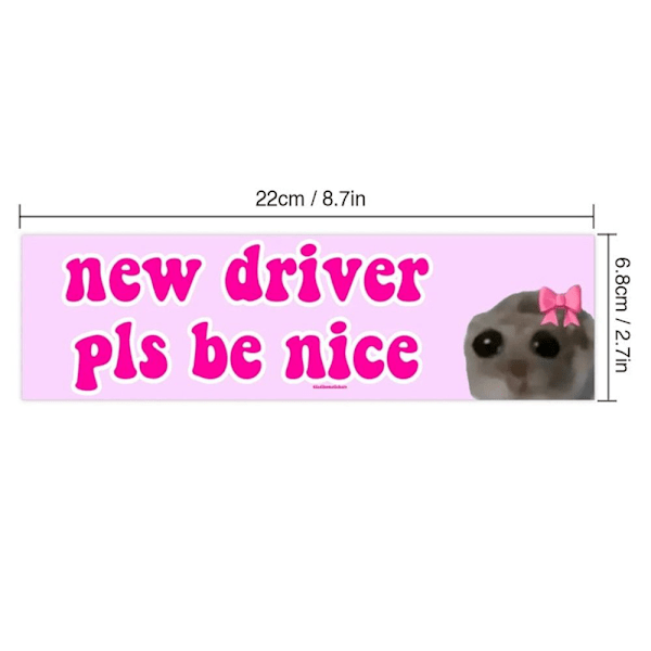 10 stk. Nice Driver bilmærkat selvklæbende elevchauffør C-10PCS