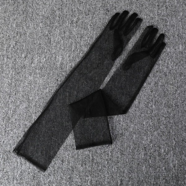 Långa genomskinliga handskar Långa skira handskar GRÅ grey