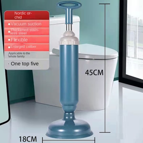 Toiletrør Plunger Pipeline Dredge BLÅ Blue