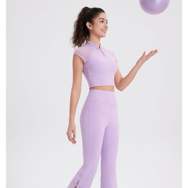 Yoga Crop Topp for kvinner LILLA M Purple M