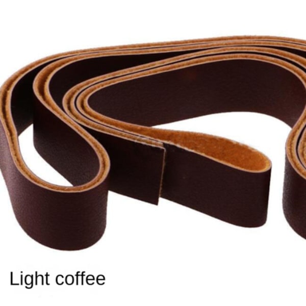 10 meter läderrem Strip DIY Leather Craft LIGHT KAFFE Light Coffee