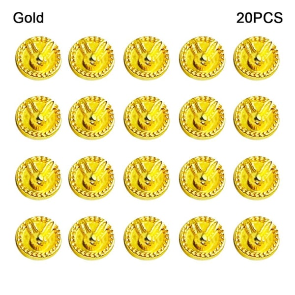 20stk Miniknappspenne DIY Dukkeklær GULL Gold