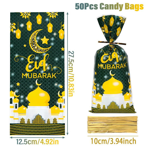 25/50st Godispåsar Cookie Popcorn Inpackningspåse GRÖN-50ST Green-50pcs