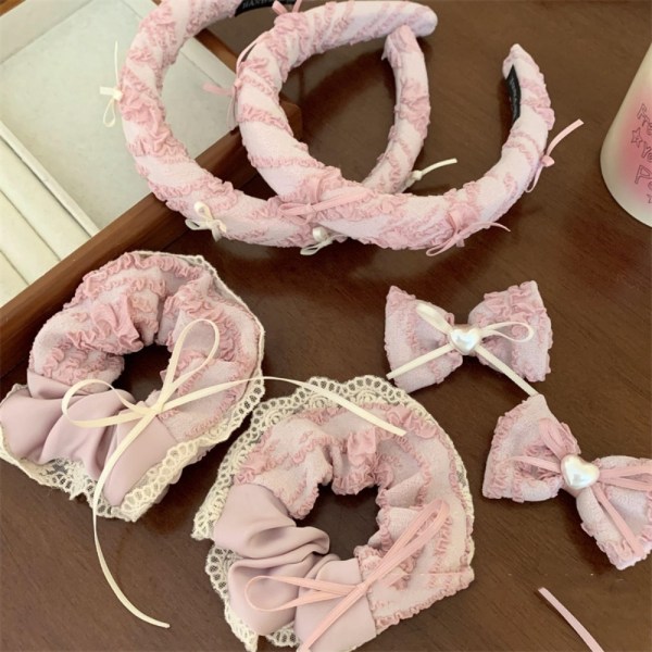 Bow Hairband Pink Crunchies 3 3 3