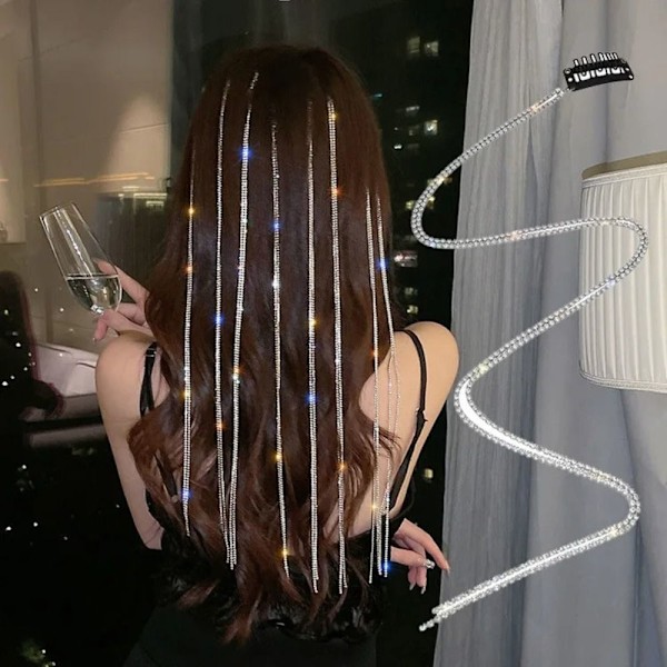 Krystal Kæde Hårnål Dingle Hårnål E E E