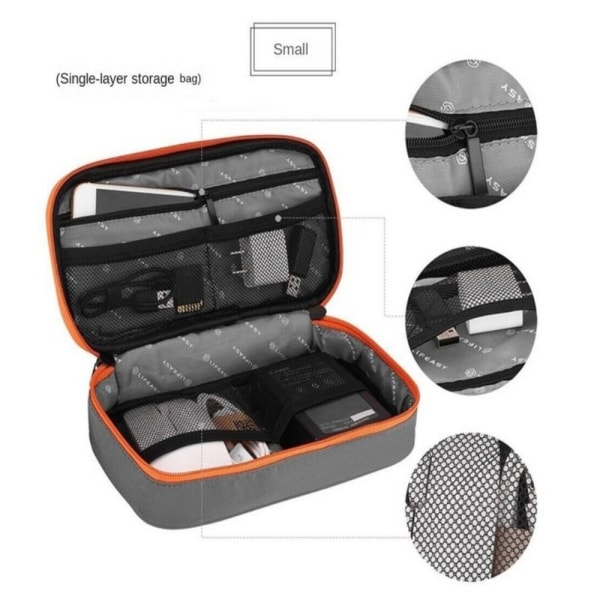 Laddarväska Digital Gadget Förvaring Case GRÅ 25*18*7CM grey 25*18*7cm-25*18*7cm