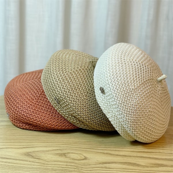 Beret Strikket Lue BEIGE Beige