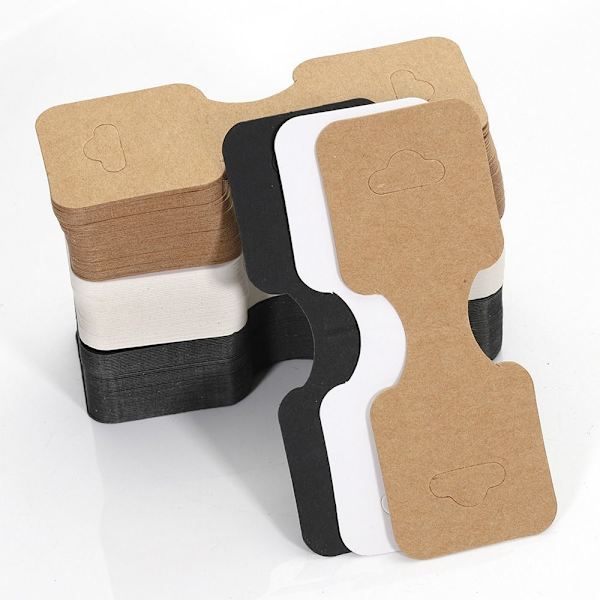 50ST Smyckesförpackningskort Displayhållare Kartong 1-VIT2 1-White2