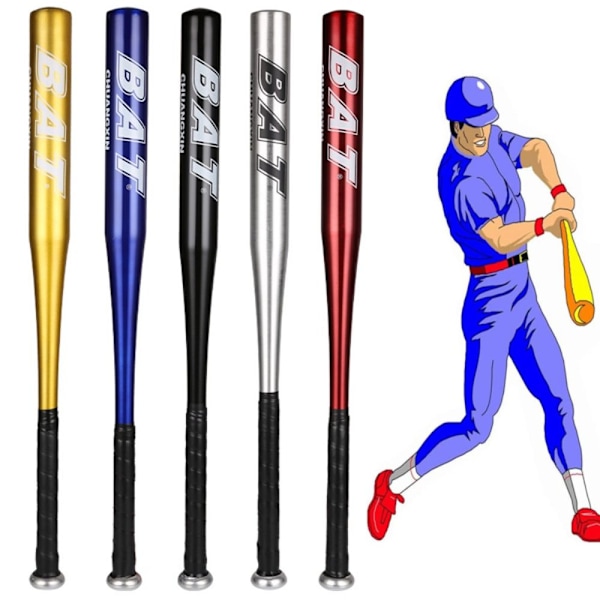 Baseballbat i fuld aluminiumlegering - Sort Black