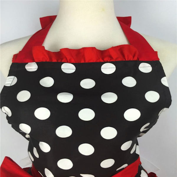 Söt Polka Dot Förkläde Förkläde med fickor BLÅ blue
