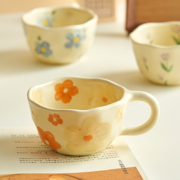 Kaffekopper Havregryn frokostkrus ORANSJE BLOMST ORANSJE BLOMST Orange flower