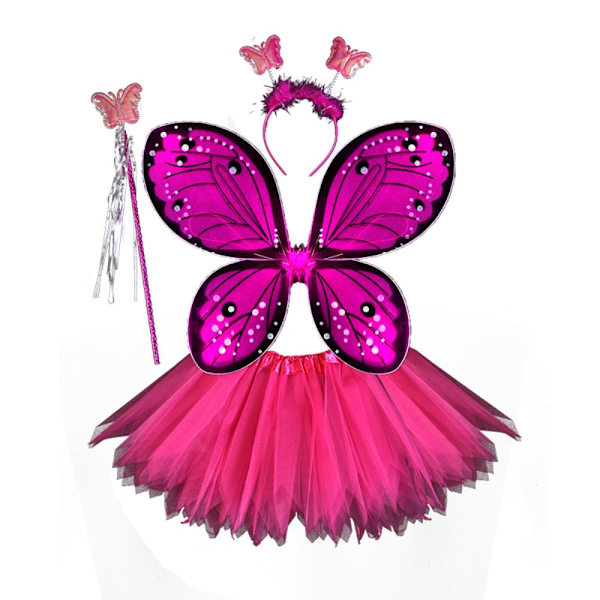 Barn Kostym rekvisita Butterfly Wings set ROSA 3ST/ SET Pink 3Pcs/set-3Pcs/set